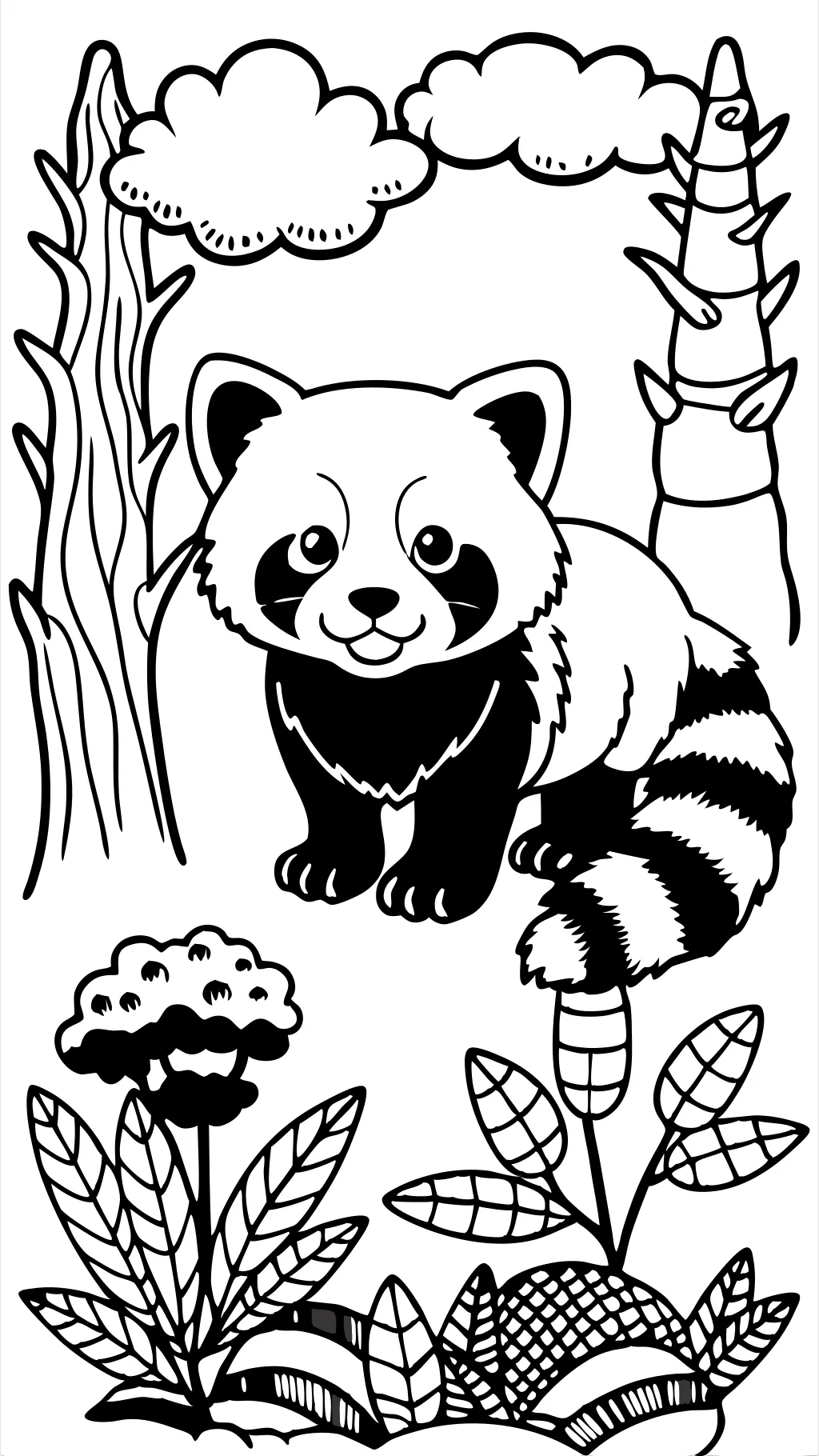 coloriages de panda rouge